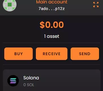 solflare wallet address receive assets