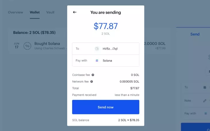 transfer sol from phantom to coinbase