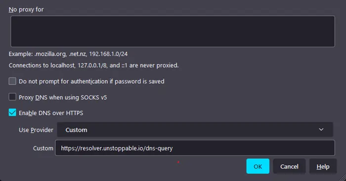 Setting Custom Unstoppable Domain Resolver on Firefox