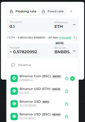 Bridging Ethereum to BNB Chain using Changelly