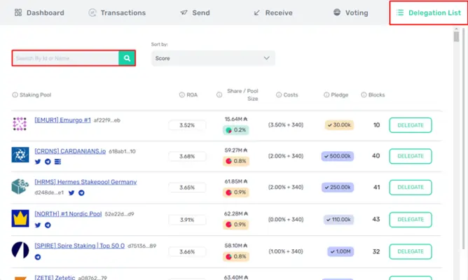 Choosing a Delegator