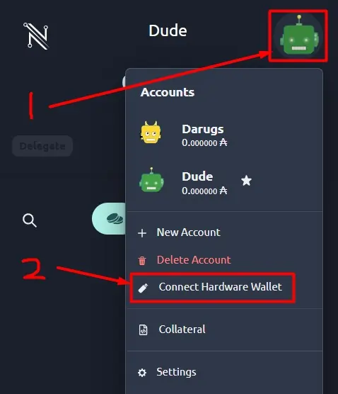 Connecting Nami to a Hardware Wallet
