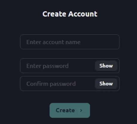 Creating a Nami Wallet Account Name and Password