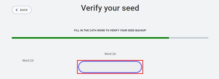 Seed Phrase Verification