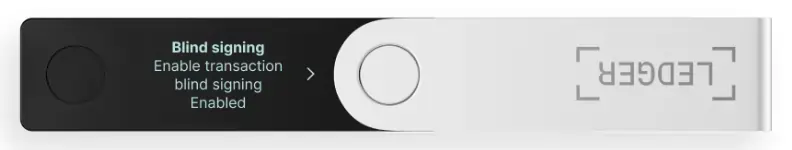 Ledger device blind signing instruction