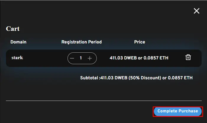 Buying a Decentraweb domain
