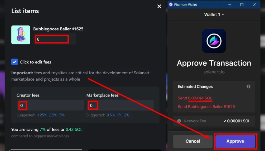 Listing an NFT on Solanart