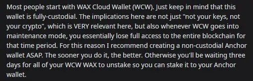 Opinion on WAX Cloud vs Anchor