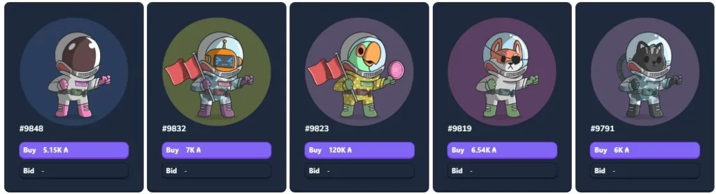 Buying SpaceBudz on the official marketplace