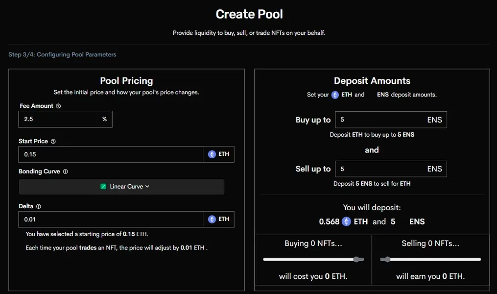 Configure the Pool Parameters