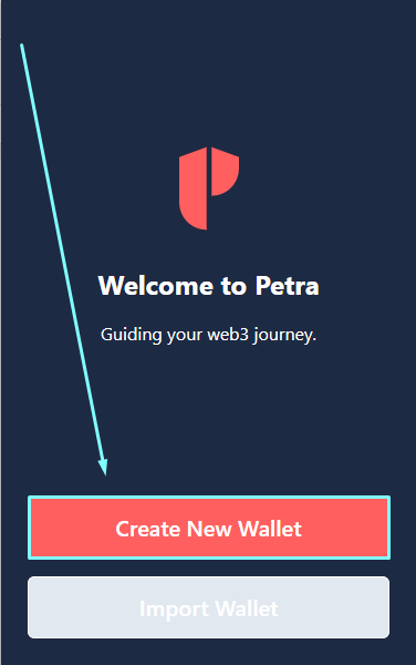 Creating New Petra Wallet