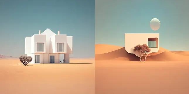 A mansion in the desert, minimalism