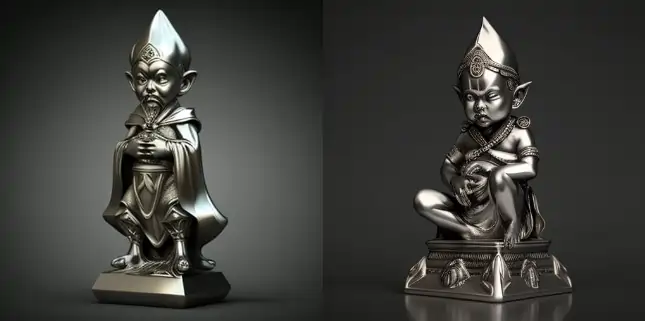 Chinese silver Elf statue