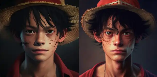 Portrait of Monkey D. Luffy, Hyperrealism