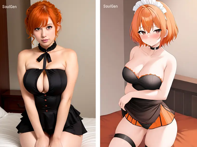 Soulgen images, real girl vs anime style
